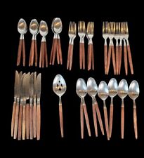 44 Piece Vintage Ekco Eterna Canoe  Forged Stainless Flatware Japan  picture