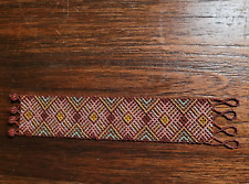 Tiny Bead Huichol BEADED Bracelet Mexico Muted colors Gorgeous Pattern picture