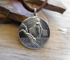 Vintage Scuba Diving Catholic Virgin Mary Call A Priest Medal Pendant Necklace picture