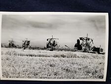 Harvesting Grain Tulelake California CA RPPC Real Photo Postcard 1960s picture