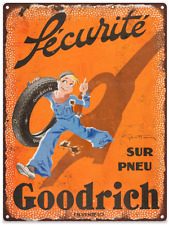 French Goodrich Tires Vintage Look Advertising Metal Sign 9 x 12 60094 picture
