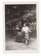 Vintage Photo Man Riding 1940s 50s Cushman Motor Scooter Snapshot picture