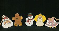 Cute Vintage Hand Painted Wooden Christmas Ornaments - Lot  # 5 picture
