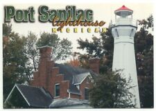 Port Sanilac MI Light House Lake Huron Postcard Michigan picture