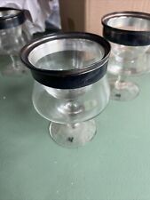 Vintage Set Of 3 Shrimp Cocktail Glasses w/inserts Crystal Arcadia Rumania picture