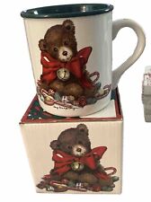 1991 Vintage Potpourri Press Mug Sweet Teddy Bear Christmas Jingle Bell Candy picture