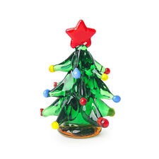 5Pcs Mini Green Crystal Christmas Tree Figurine Glass Christmas Tree Ornament picture