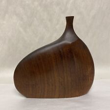 Signed DOUG AYERS California Walnut Wood Sculpture Weed Vase Vintage Modernist picture