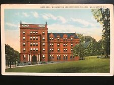 Vintage Postcard 1924 Hays Hall Washington & Jefferson College Washington PA picture