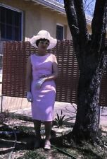 Vintage Photo Slide 1966 Woman Dress Hat Posed picture