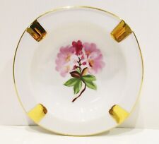 Vintage Germany Ashtray Hand Painted Flowers Floral w/ Gold Accents Hans Worms picture