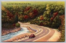 Mohawk Trail Massachusetts Beauty Spot Scenic Landscape Linen Postcard picture