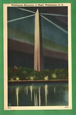 Postcard Washington Monument At Night Washington D. C. Obelisk Of White Marble picture