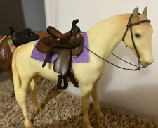 traditional breyer size western  saddle set.for model horse, peter stone ,tack picture
