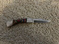 Vintage LCO Pocket Knife Wood Rainbow Handle Rare picture