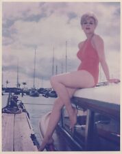Stella Stevens leggy glamour pose in swimsuit on boat vintage 8x10 color photo  picture