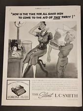 Corona Typewriters-The Silent-LC Smith-Vintage Print Ad 1936 picture