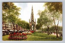 Edinburgh Scotland, Princes Street Gardens, Scott Monument, Vintage Postcard picture