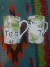 Two Konitz Coffee Mug Tea Green Leaves Beautiful Design 4” 10 oz. Germany Cups picture