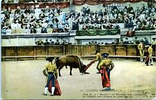 Bull Fighting Postcard Arena Running of the Bulls 1910s JA picture