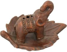 Hand-made Ceramic Terra Cotta Elephant Incense Holder Figurine picture