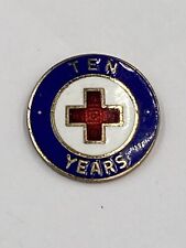 Vintage Red Cross 10 Years Round Shaped Lapel Pin picture