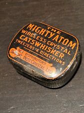 Small catswhisker wireless radio crystal tin mighty atom, empty, Britain's Best picture