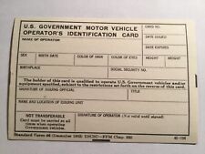 U.S. Government (1965)  Motor Vehicle Operators Identification Card  (NOS). picture