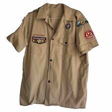 BSA Official Tan Uniform Shirt Short Sleeve Men's Size XL Patches CR-298 picture