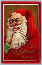 Vintage Green Gloved Santa Claus Christmas Autographed Santa Mariah Hill IN M265 picture