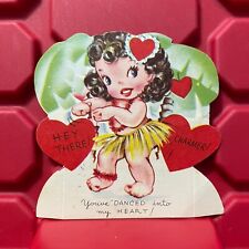 Valentines Day Card Hey There Charmer Danced Into My Heart Used Vintage 1940s picture