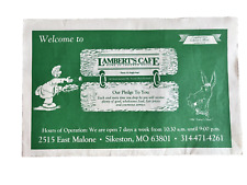 Menu Lamberts Cafe Restaurant Sikeston Missouri MO Throwed Rolls Vintage Food picture