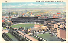 1938 AerialView Forbes Baseball Field Schenley Park Pittsburgh PA postcard Linen picture