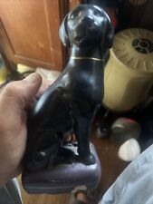 Vintage Black Labrador Dog Figurine Statue Bookend, Sturdy & Heavy, 8” tall, EUC picture
