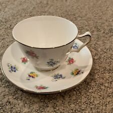 Crown Staffordshire Tea Cup And Saucer Pansy Fine Bone China picture
