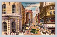 San Francisco CA-California, Powell at Market Streets, Vintage PC c1953 Postcard picture