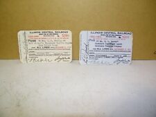Two 1952-53 IC Illinois Central Railroad employee pass picture