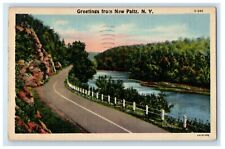 1946 Greetings From New Paltz New York NY, Shore Drive View Vintage Postcard picture