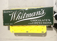 Antique Agency Whitman's Chocolates and Confections Sign - Great Color & Patina picture