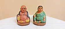 Vintage Old Clay Hindu Brahmin Family Religious Pottery Terracotta Figure Statue picture