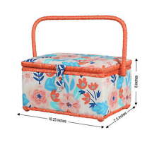 SINGER Large Sewing Basket in Modern Floral Print, 10.25” x 7.5” x 6”,Multicolor picture