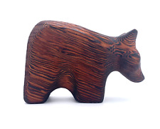 Vintage Hand-Carved 6 ¼” Cryptomeria Wood Bear Figurine picture