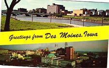 Vintage Postcard- River and City, Des Moines, IA 1960s picture