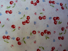 Yuwa 30's Collection Atsuko Matsuyama-Medium RED  Cherrries/ Cream Fabric BTY picture