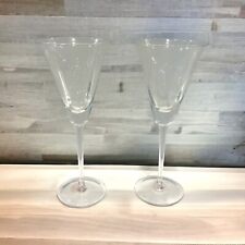 Vietri Optical Clear Wine Glass Pair NWT 9” Sophisticated Barware Replacements picture