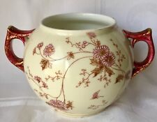 RARE AND SUPERB A. KLINGENBERG AK LIMOGES RED & CREAM OPEN SUGAR BOWL, c1880 picture