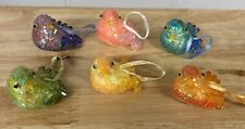 Pier 1 Imports Set Of 6 Multicolored Pastel Sequin Bird Ornaments picture