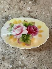 Vintage Lefton Three Footed Lidded Hand Painted Trinket Box #5206 picture