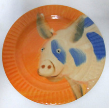 Anthropologie Holly Frean The Farm No. 4 smiling Pig Salad Snack Dessert Plate picture