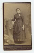 Antique CDV c1870s Beautiful Woman Wearing Victorian Era Dress Blissfield, MI picture